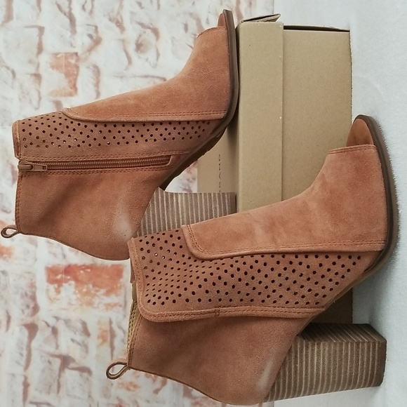 New Lucky Brand Lakmeh Peep Toe Booties - Picture 3 of 11